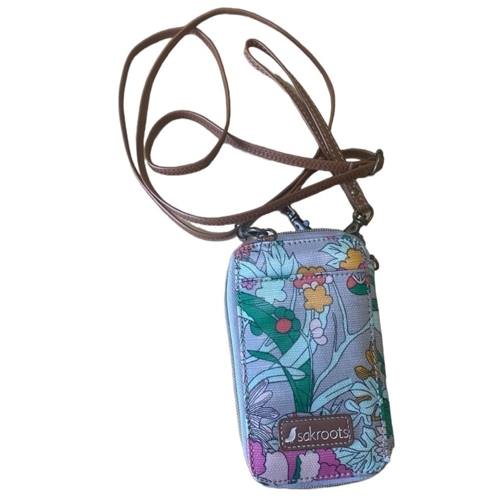 Sakroots floral wristlet crossbody purse